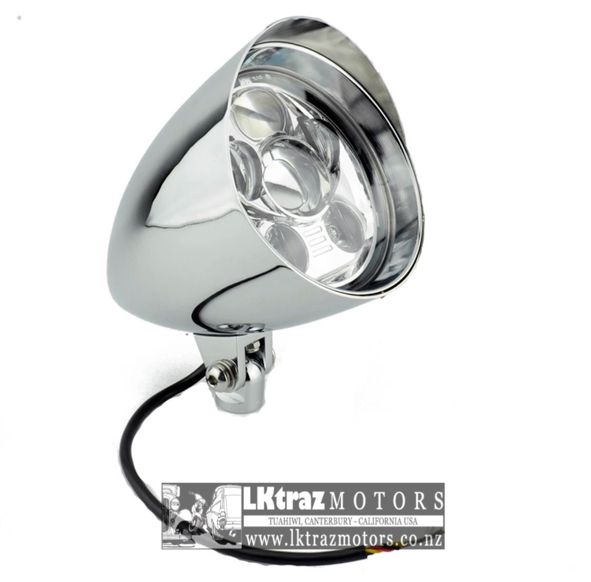 Black or Chrome 5.75 inch Bullet Led Bullet Headlight LKtraz Motors