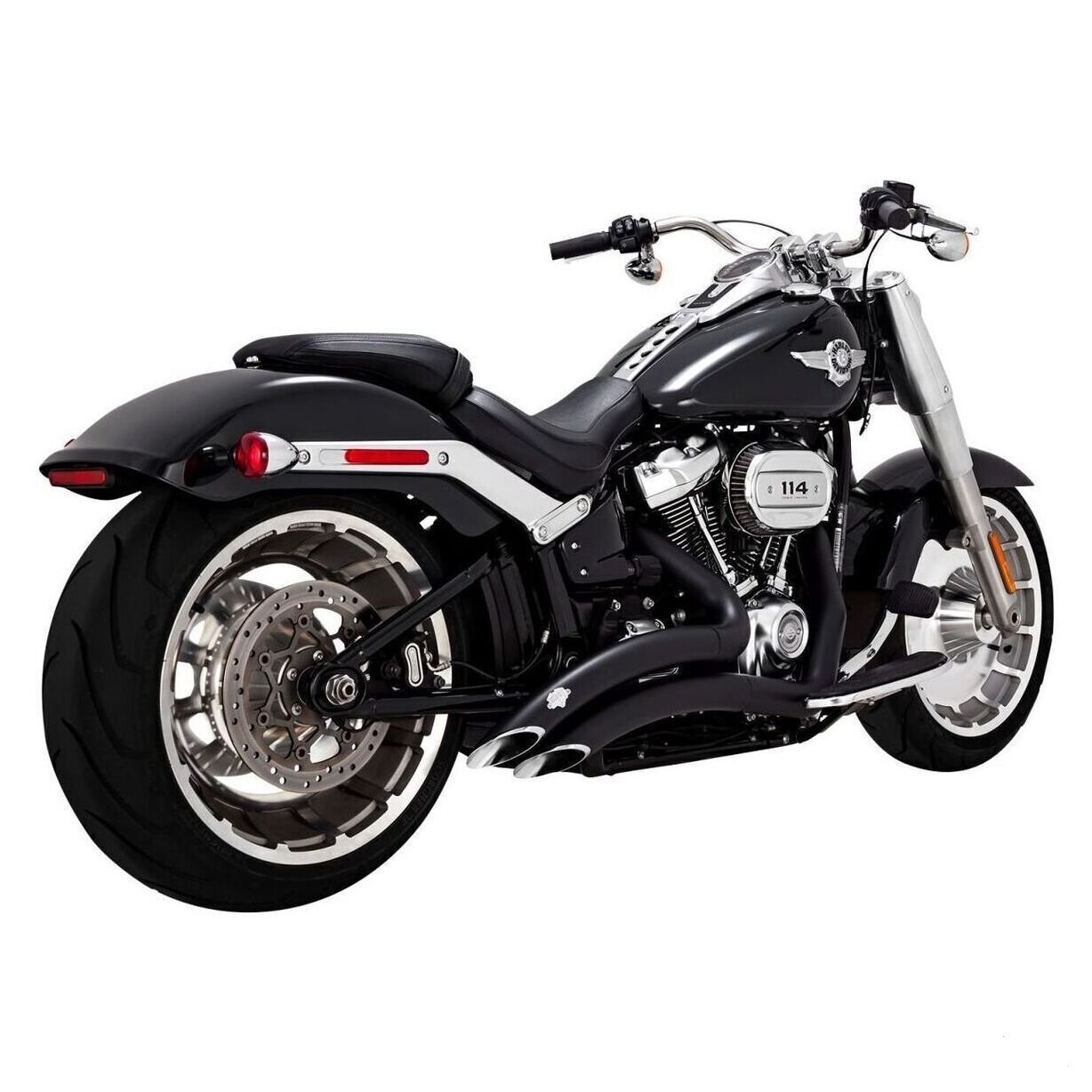 v46375.jpg BLACK BIG RADIUS EXHAUST SYSTEM - Softail - Image 1
